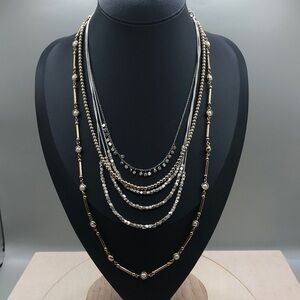Curated bundle lot 4 Loft Gorjana Vintage + necklaces, layered look, trendy.